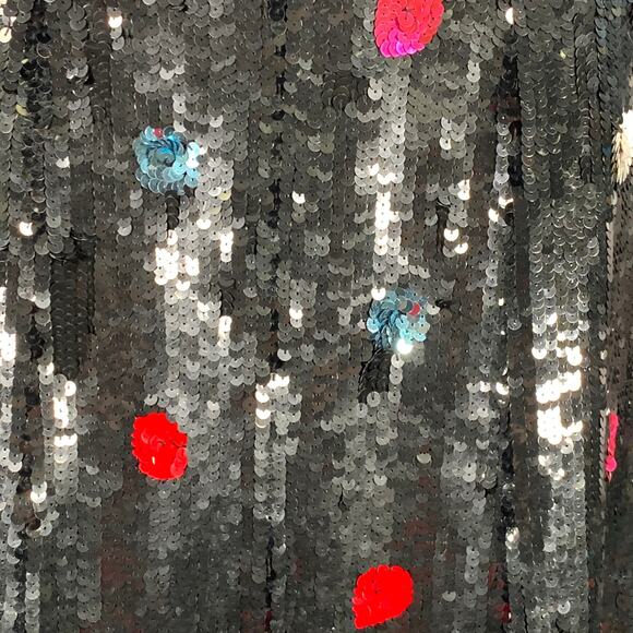 EMPORIO ARMANI Size 4 Black Multi Color Polyester Sequined Polka Dot Dress - Picture 2 of 8